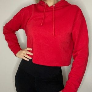Cropped red hoodie